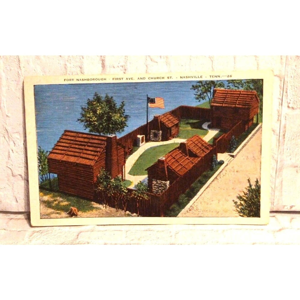 Postcard  Fort Nashborough Nashville, TN Postmarked 1939 Collectible